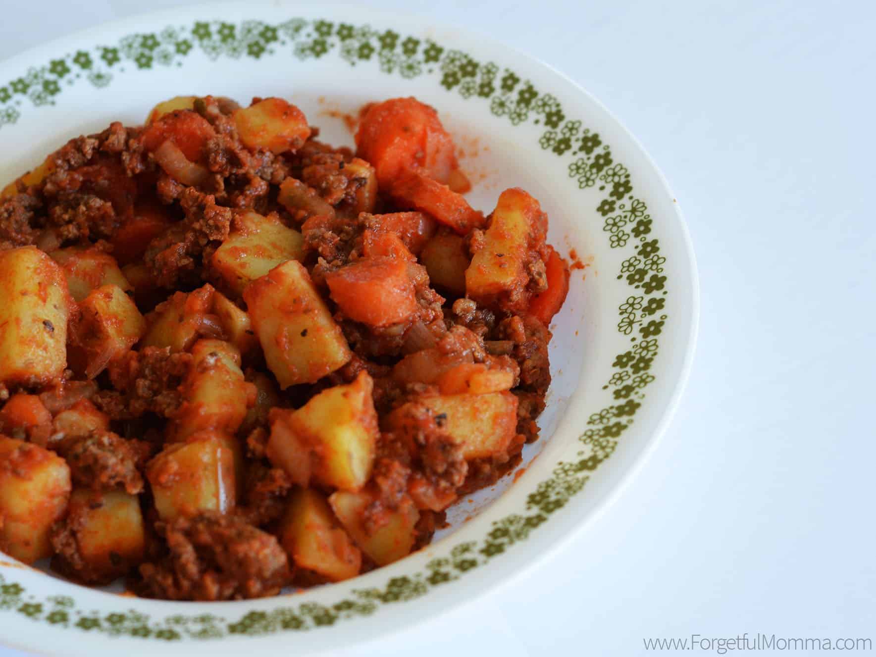 Easy Slow Cooker Poor Man's Stew - Forgetful Momma