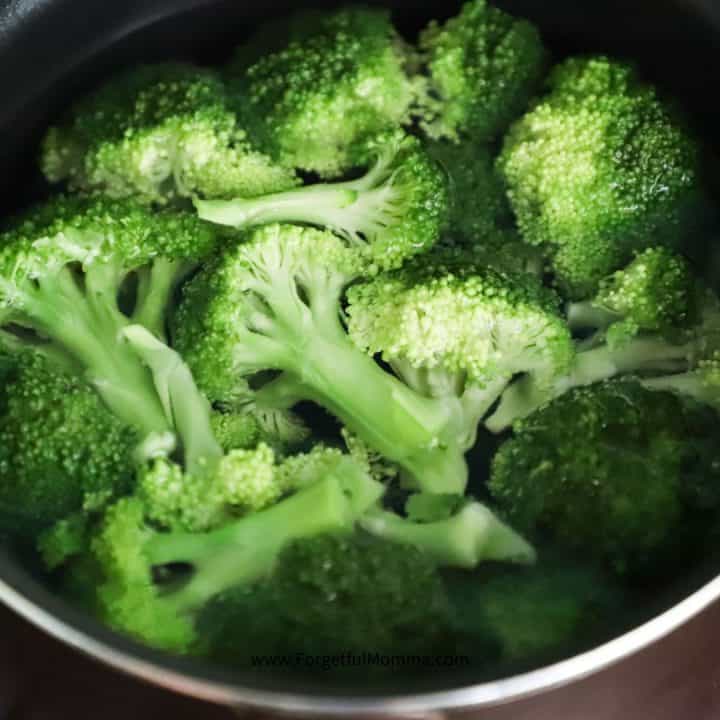 Tasty Chicken, Broccoli and Pasta Skillet - pot of broccoli
