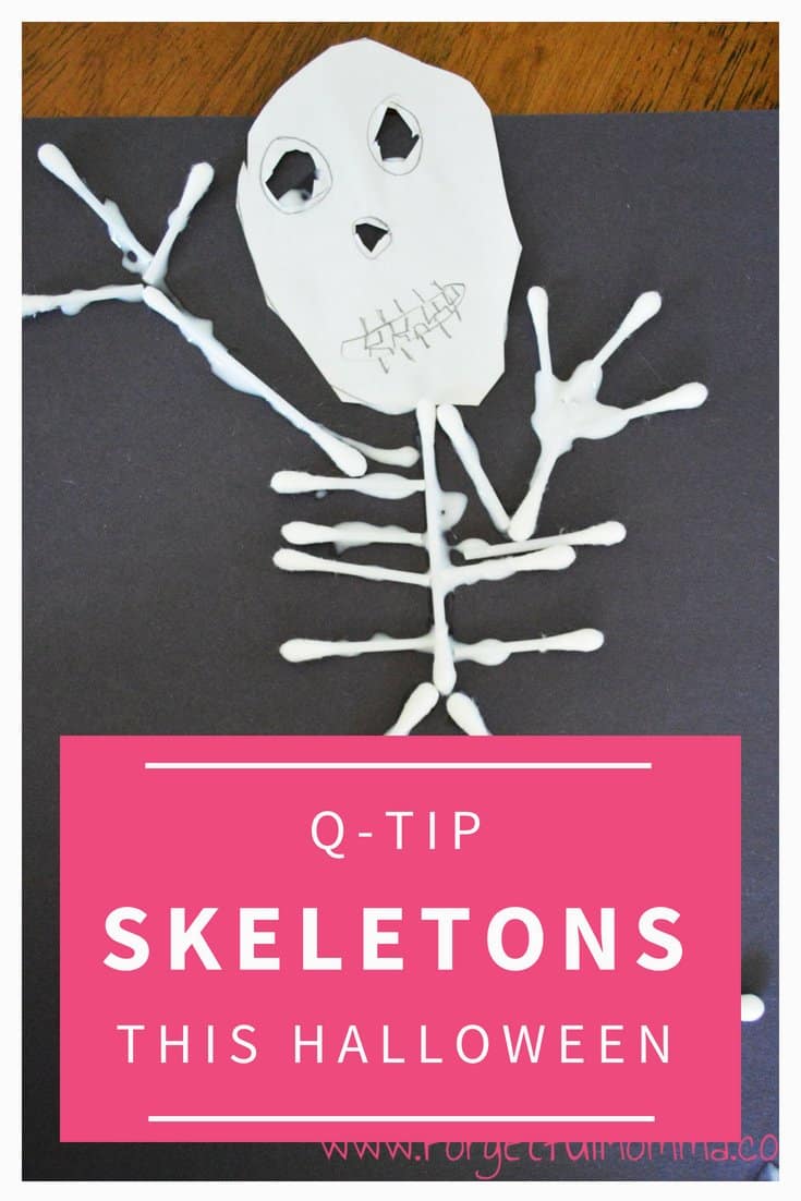 Q-Tip Skeletons for Halloween