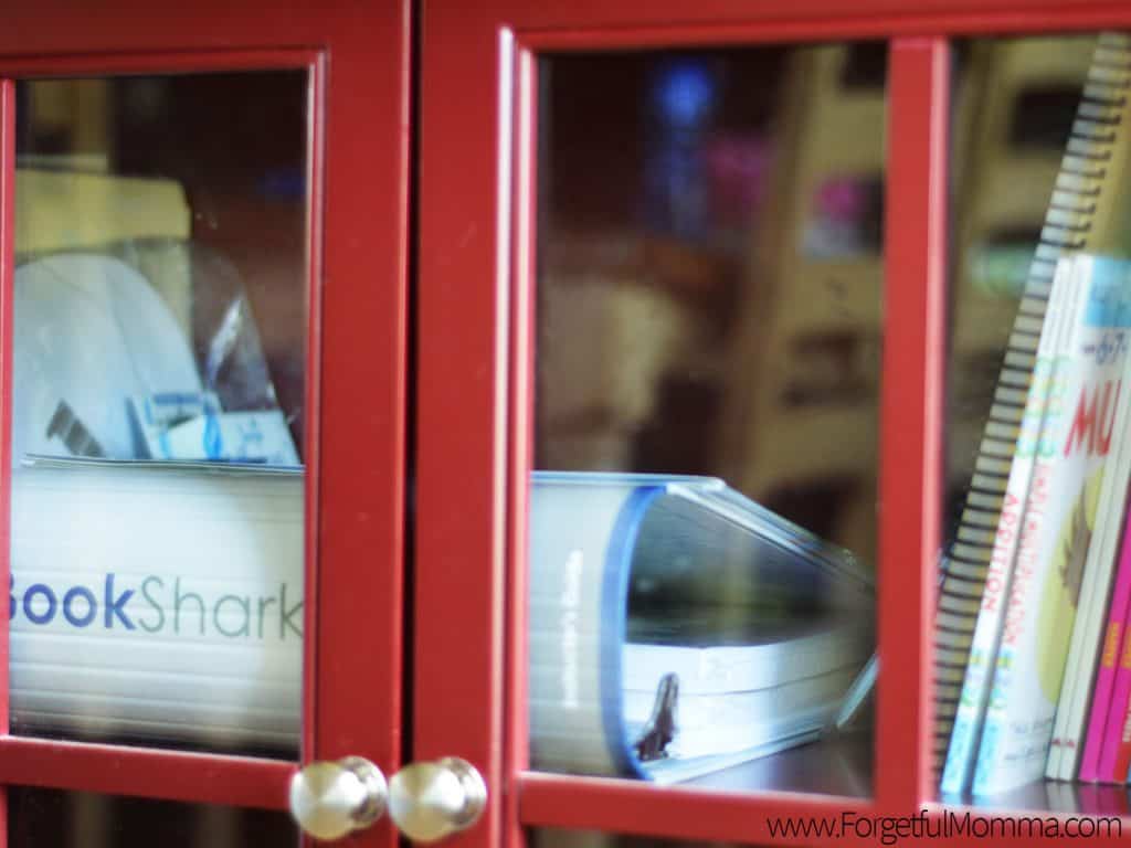 Storage - BookShark Binder - No Homeschool Room - Helpful Tips for the Disorganized Homeschool Mom