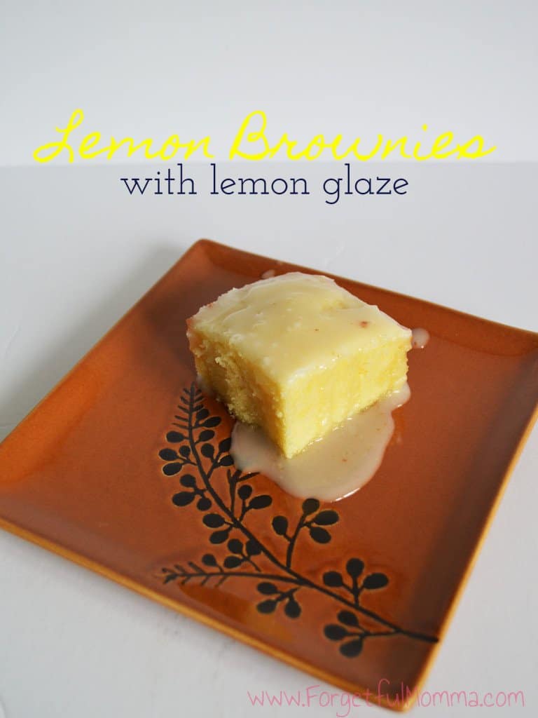 Lemon Brownies with Lemon Glaze