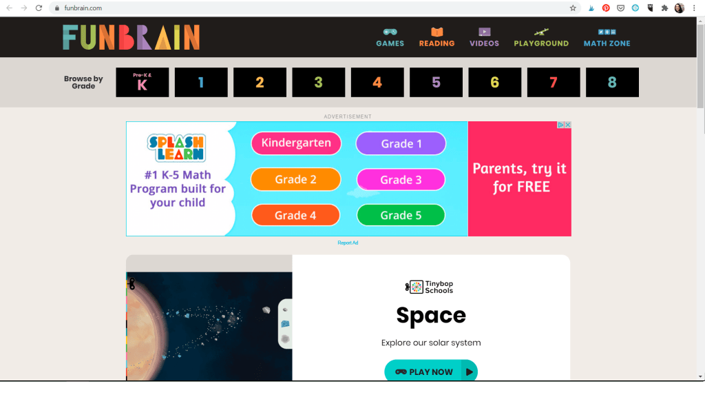 funbrain - website for kids