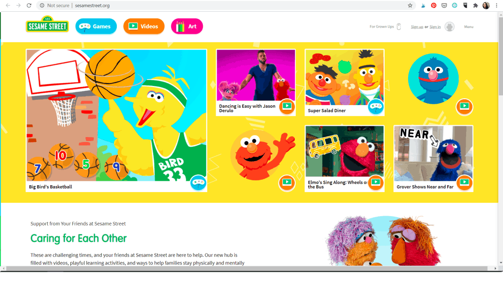sesame street - website for kids