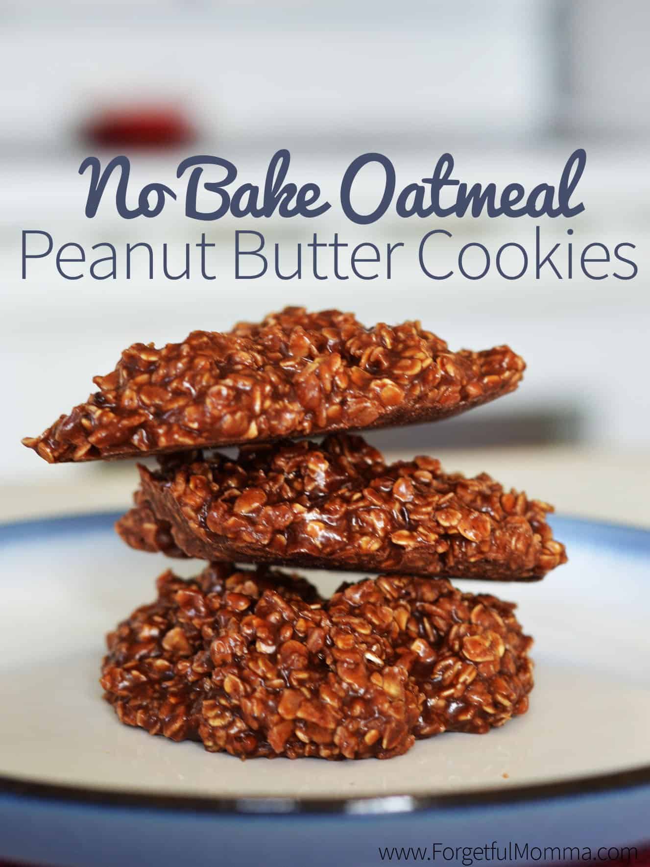 No Bake Oatmeal Peanut Butter Cookies