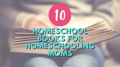 women reading a book with Homeschool Books for Homeschooling Moms text overlay