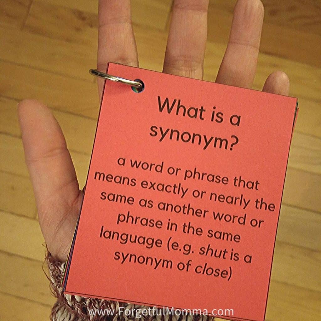 Thesaurus Word Charts - Synonym and Antonyms Words
