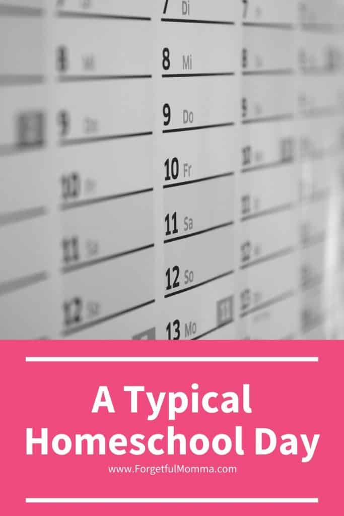 What Does a Typical Homeschool Day Look Like - calendar