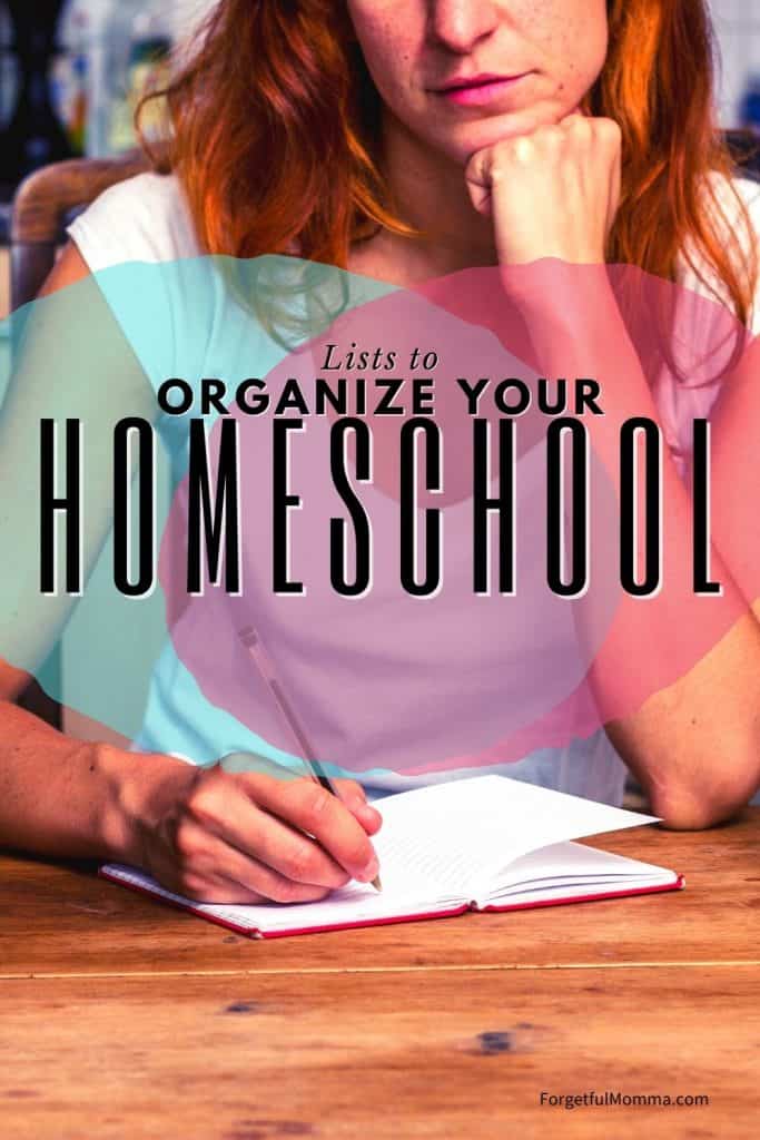 Lists to Organize Your Homeschool