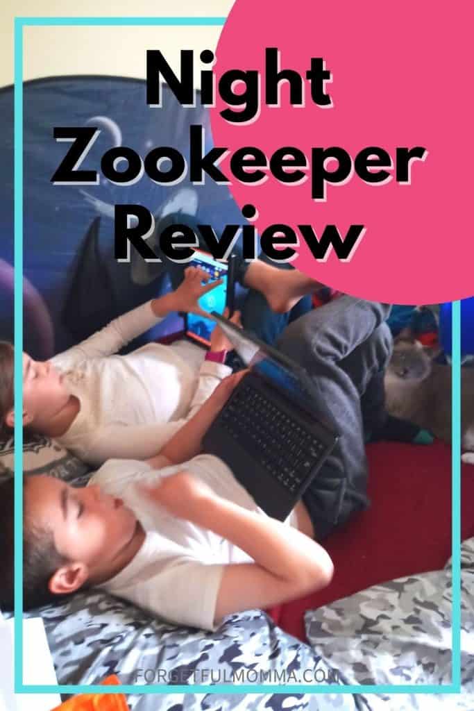 Night Zookeeper Review - two kids on tablets using night zookeeper