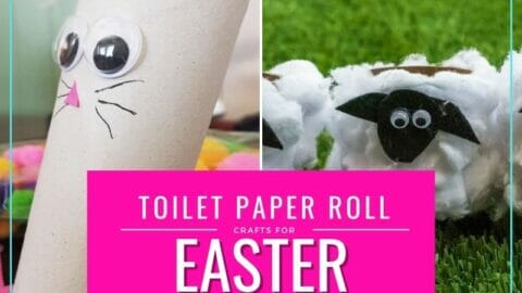 multiple Easter craft photos with text overlay