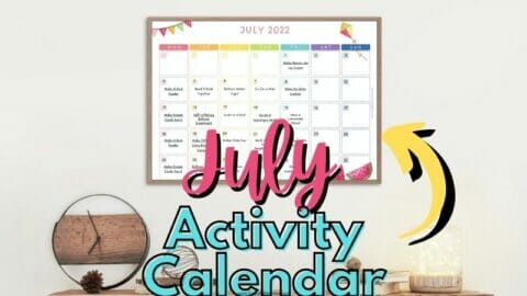 July Activity Calendar Mockup with text overlay