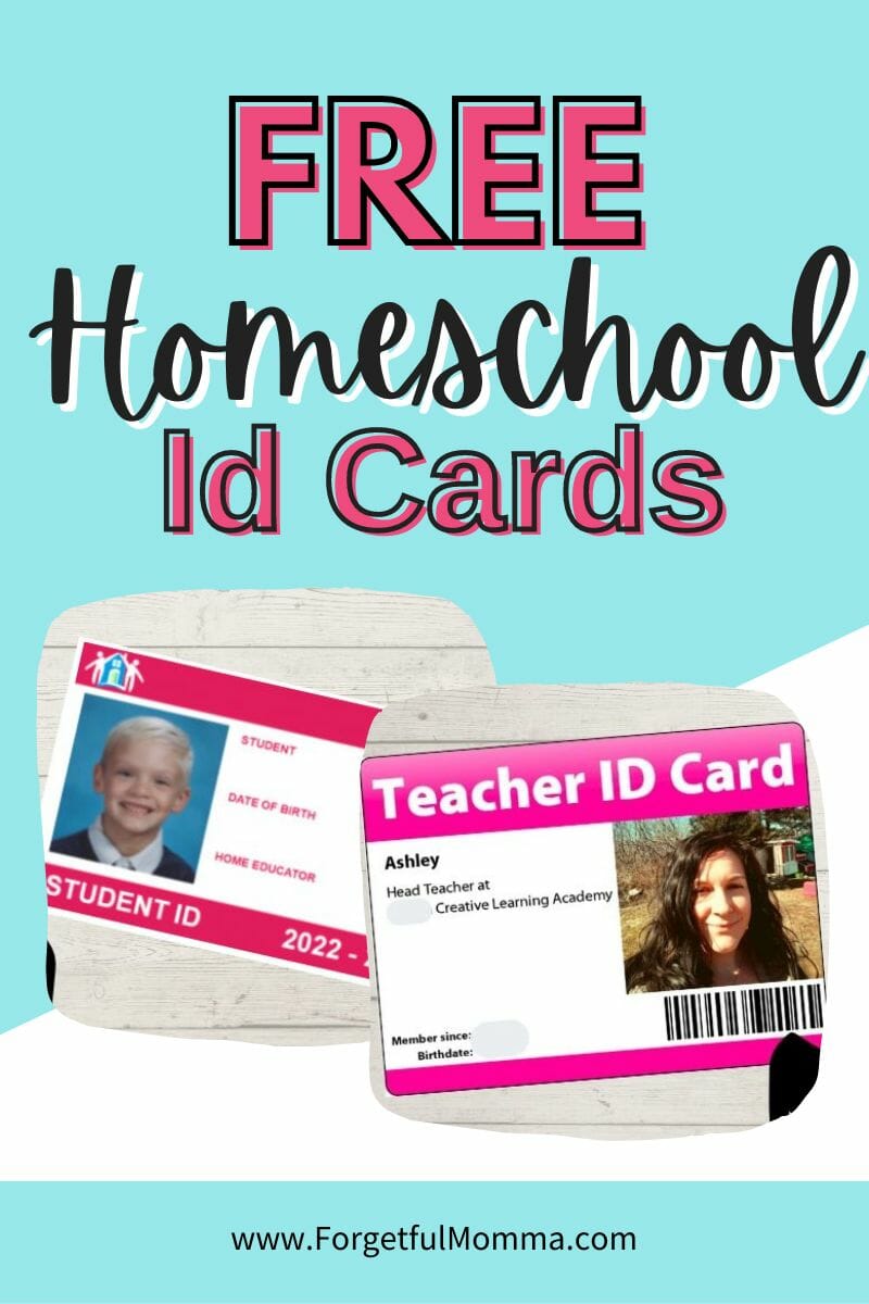 Homeschool Id Card - Forgetful Momma